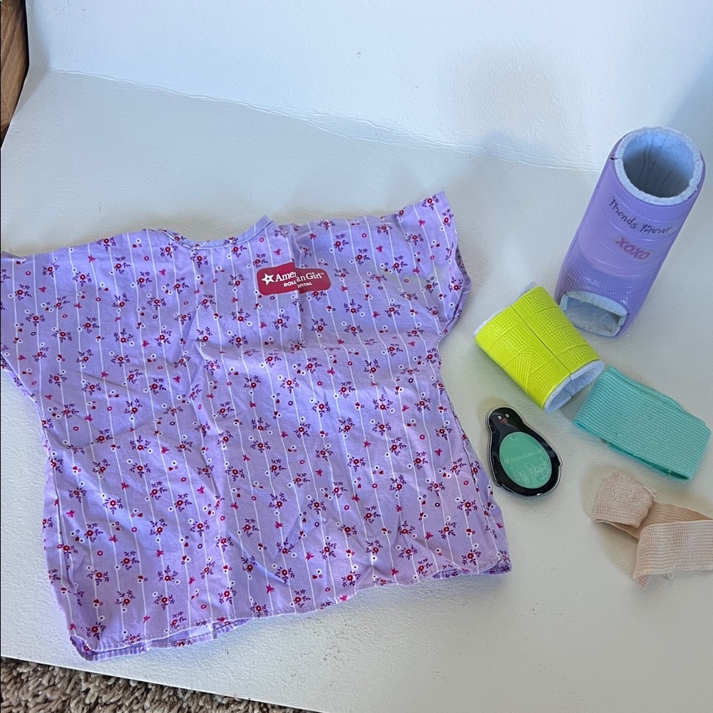 American Girl Hospital Top with accessories